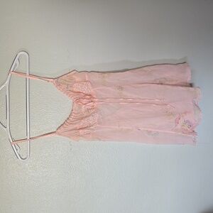 Victoria's Secret |*Rare*Vintage 100% Silk Pink Floral Slip Lingerie Size Medium